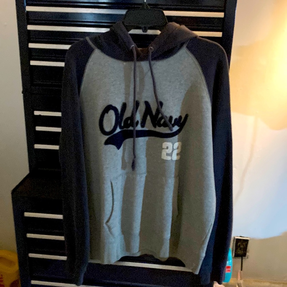 Mens l/g Old Navy dark blue/grey hoodie